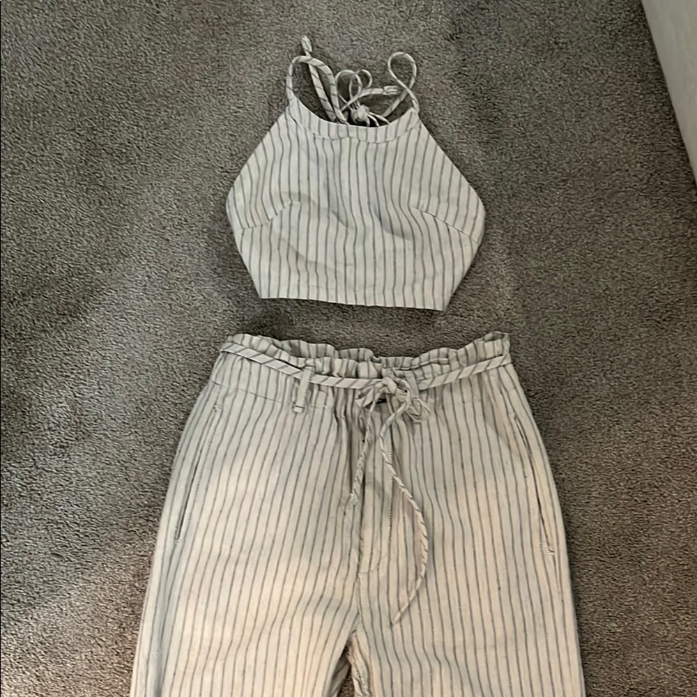 Striped Women's Pant and halter set